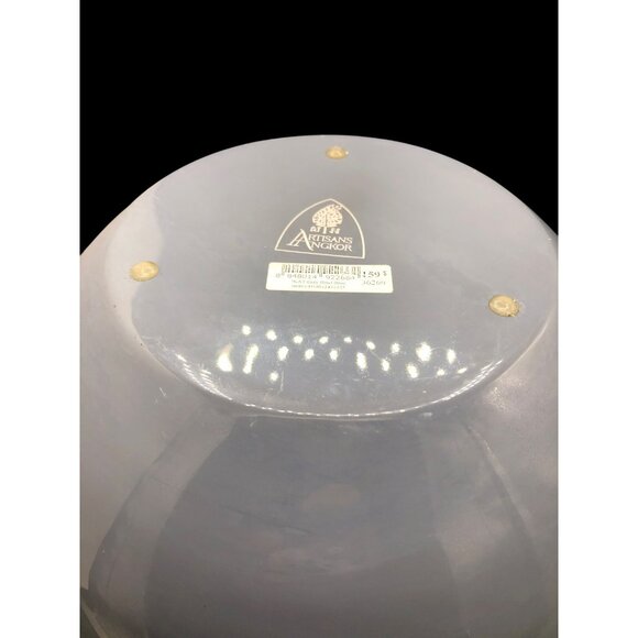 Artisans Angkor Cambodian Ikat Design Vase Planter Bowl Grey Turquoise 10.5" X 8 - Picture 9 of 9